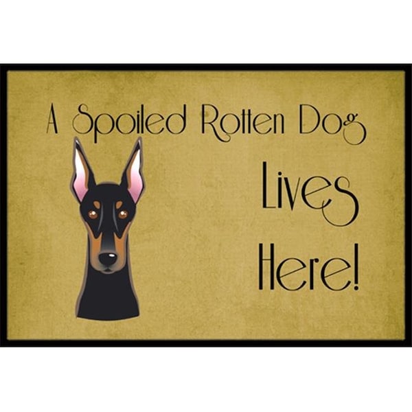 Carolines Treasures Carolines Treasures BB1493MAT Doberman Spoiled Dog Lives Here Indoor & Outdoor Mat; 18 x 27 in. BB1493MAT - main
